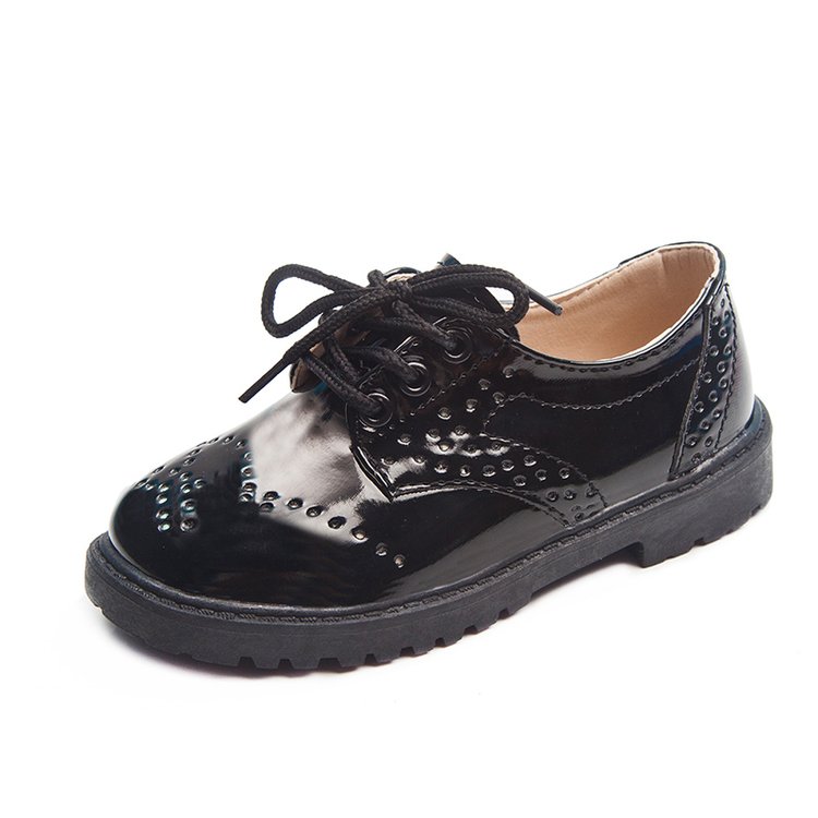 2021 Wholesale School Performance Baby Leather Shoes Comfortable Children Dress Shoes Black