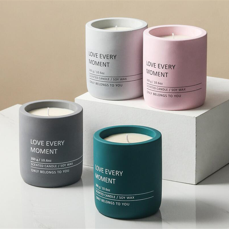 High Quality Luxury cement Cylinder Candle Jar For Candle Making Candle Container