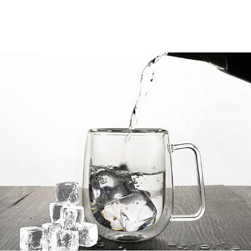 Office Borosilicate Glass Double Wall Thermo Insulated Glass Cup