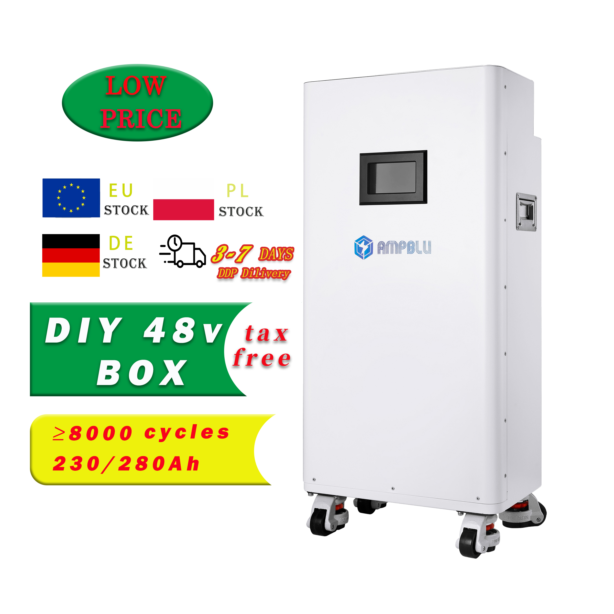 DIY 48V 230Ah Lifepo4 Battery Box 16S 200A Bms Hybrid EV Case IP65 CAN 10KW 200AH Split Type Lithium Iron Phosphate Storage