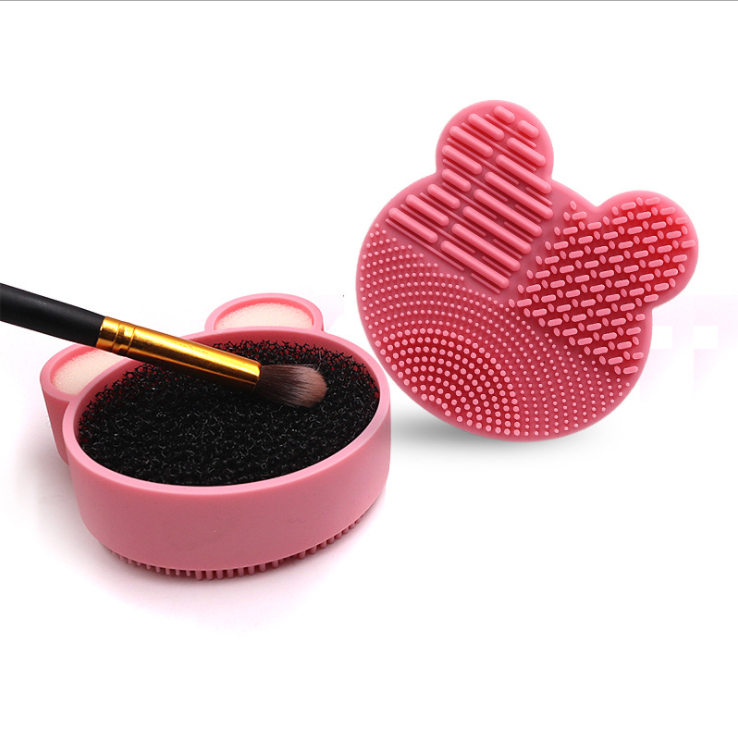 2021 Green Purple makeup brush pad no logo in stocks mini makeup brush pad wholesale Silicone makeup brush dry wet cleaner pad