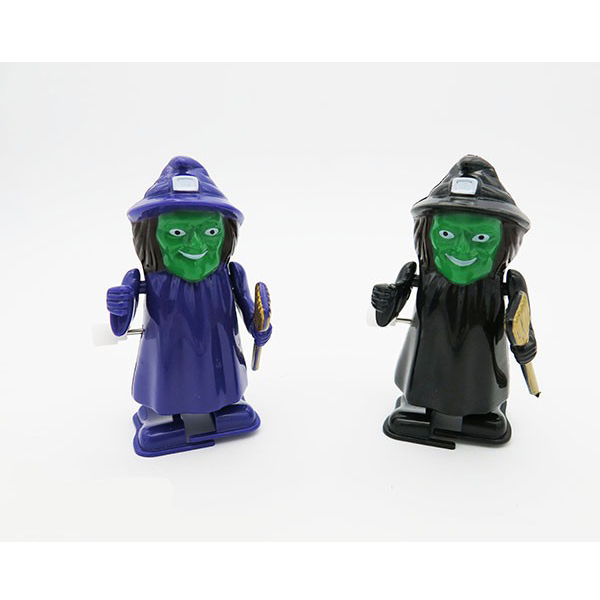 Halloween Wind Up Toys Clockwork Walking Witch Jumping Teeth for Kids Party Practical Joke Toy