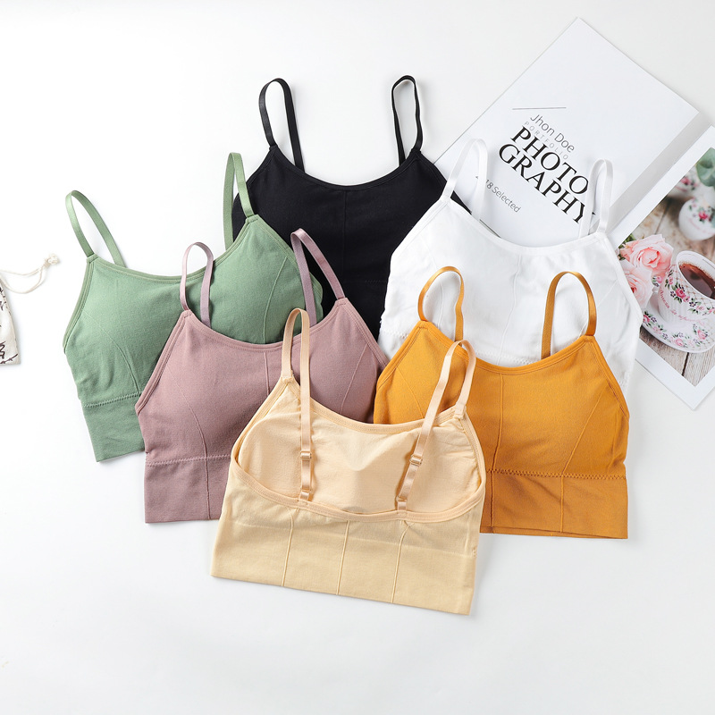 Factory Wholesale Women Corp Top Sling Cross Padded Bra Soft Comfortable Seamless Tube Top