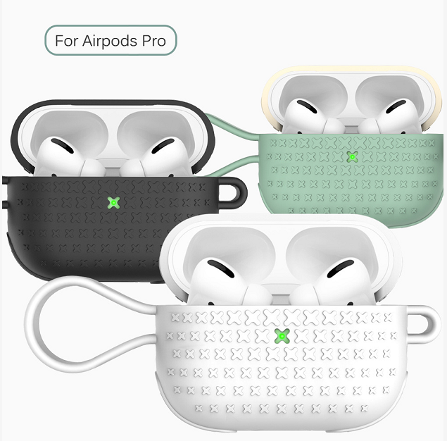 2020 Fashion Contrast Color Hot Sale Soft Silicone Case For Airpods Pro Silicon X printing grain Custom Shockproof Skin Cover