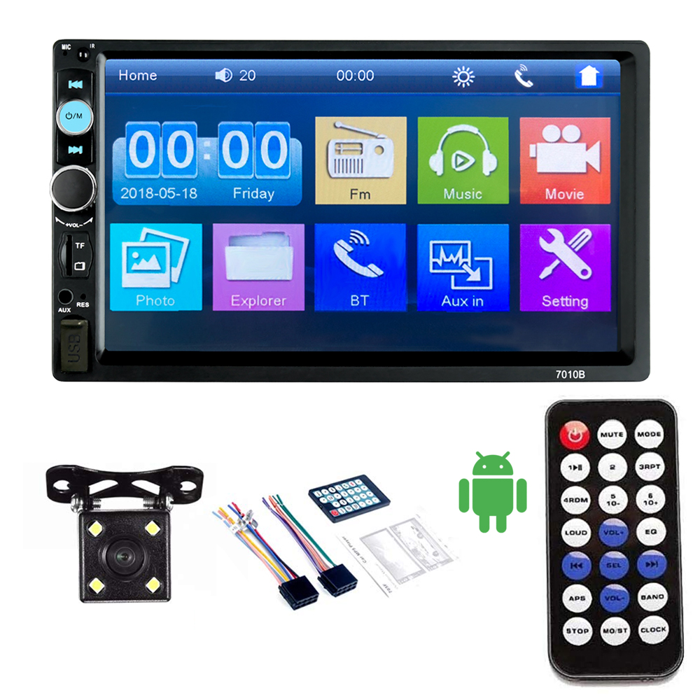 Сенсорный экран 7 дюймов мультимедиа руководство BT лента mp3 mp5 dvd плеер nfc espejo автомобильное радио аудио