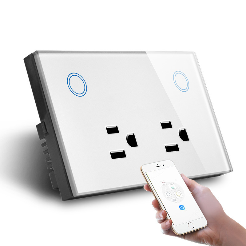 Розетка Tuya US AU Zigbee настенная розетка для монитора питания со стеклом Touch 2 USB Type-C Smart WIFI розетка для Google Alexa