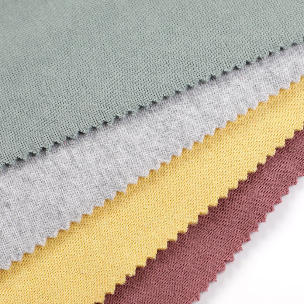 Hot selling soft sweatshirt fleece material one side brushed knit 80 cotton 20 polyester fabric