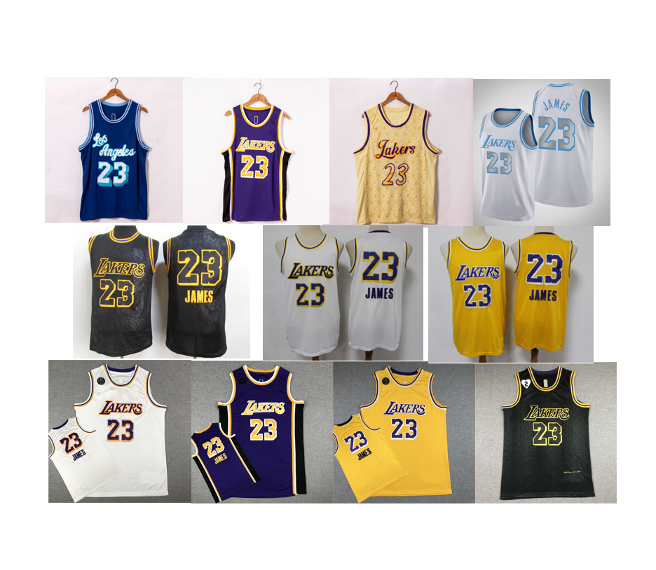 Новые высококачественные баскетбольные Джерси lakers на сезон 2021, Джерси James 23 lakers
