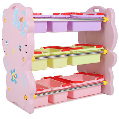 More popular and girls very like HelloKitty style multiple color and alternate storage cabinets kids book shelf children