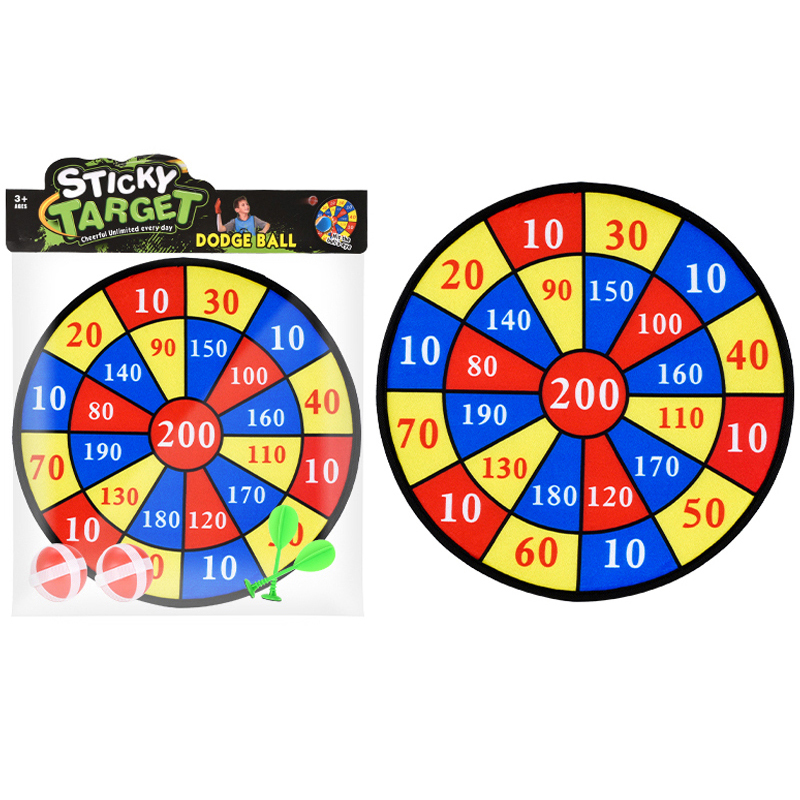 Customized 36CM sport toys hang design cloth dartboards kids mini board game with sticky balls and darts