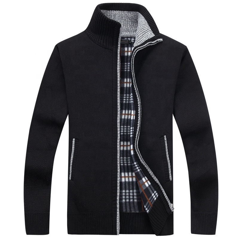 Cardigan Homme Sweaters Winter Mens clothes Solid Male Autumn Fashion Fit Thick Slim Keep Warm Men Solid Smart Casual Sweaters