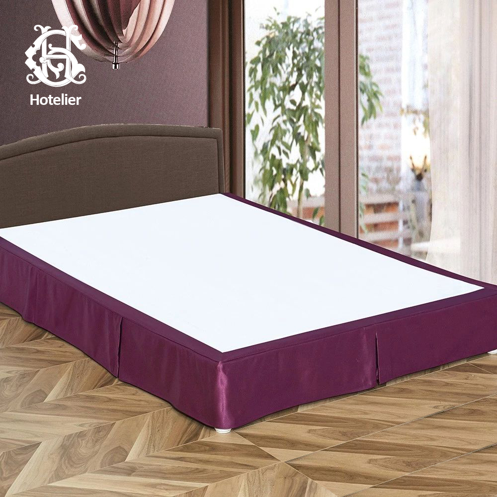Hotelier Premium Quality Popular Style Easy Customized Large Bed Skirt Cotton Bed Skirt Cover Fitted Beds Skirt 100% Cotton