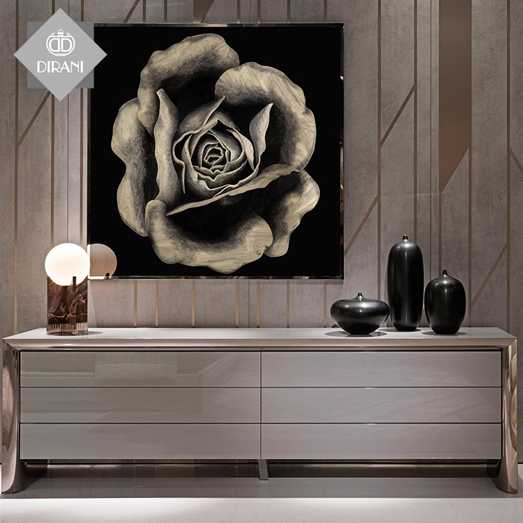 Made in china bedroom tall wood frame storage mirrored finished chest Hamilton luxury leather cover chest of drawers