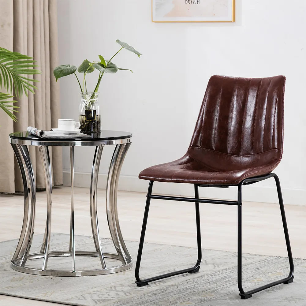 Mid Century Modern Style PU Leather Bar Stools Chairs Rustic Barstools with Back and Footrest