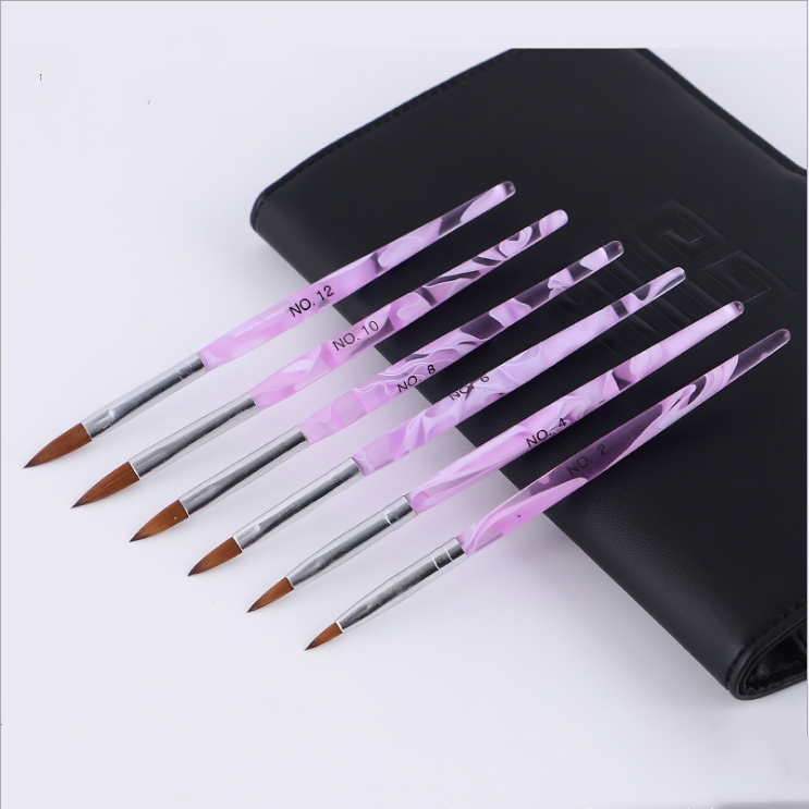 Paroo 6 pcs акриловая ручка искусства ногтя набор кистей