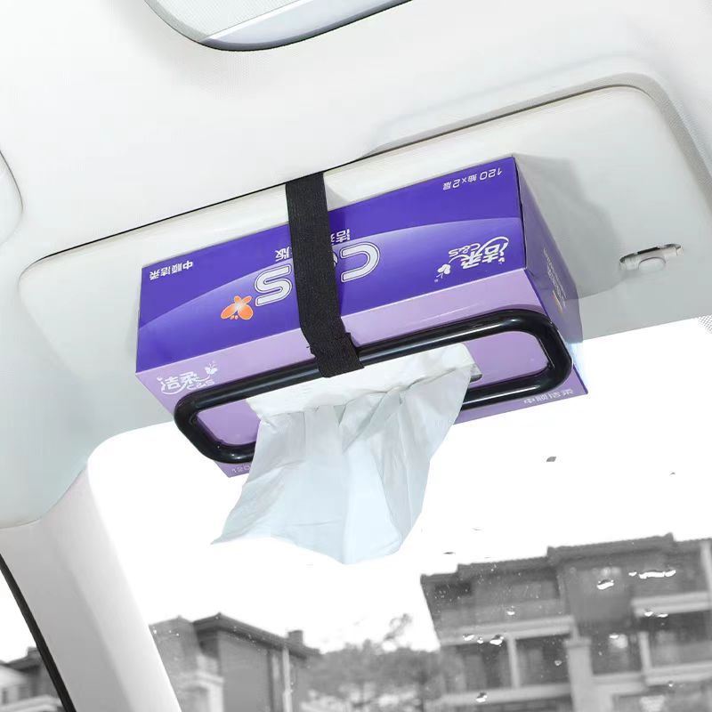 Car Tissue Holder, Upgraded Version Hanging Tissue Holder for Car, Car paper towel Holder Visor for Universal Auto, Easy Use