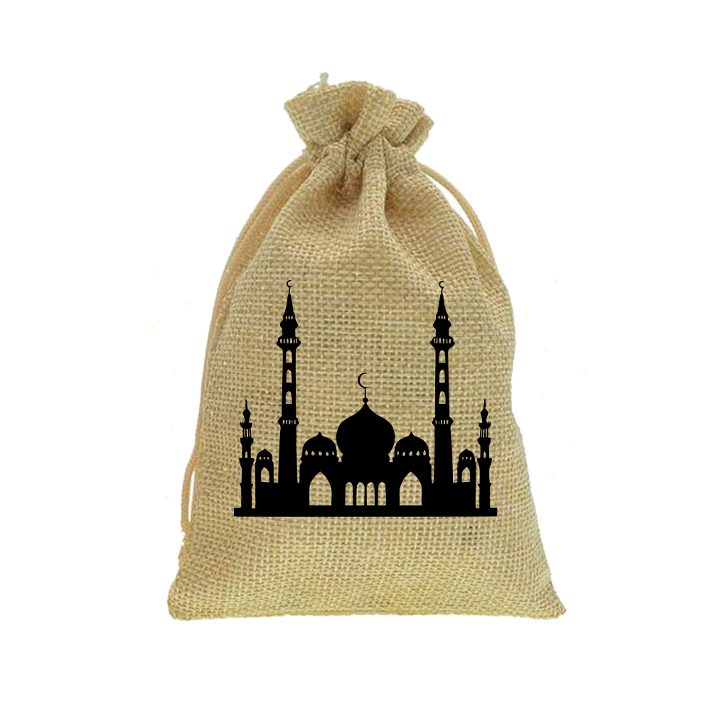 Pafu eid, товары для вечеринок, джутовые подарочные пакеты Рамадан, Карен на шнурке, сумка для подарков Рамадан, праздничные принадлежности