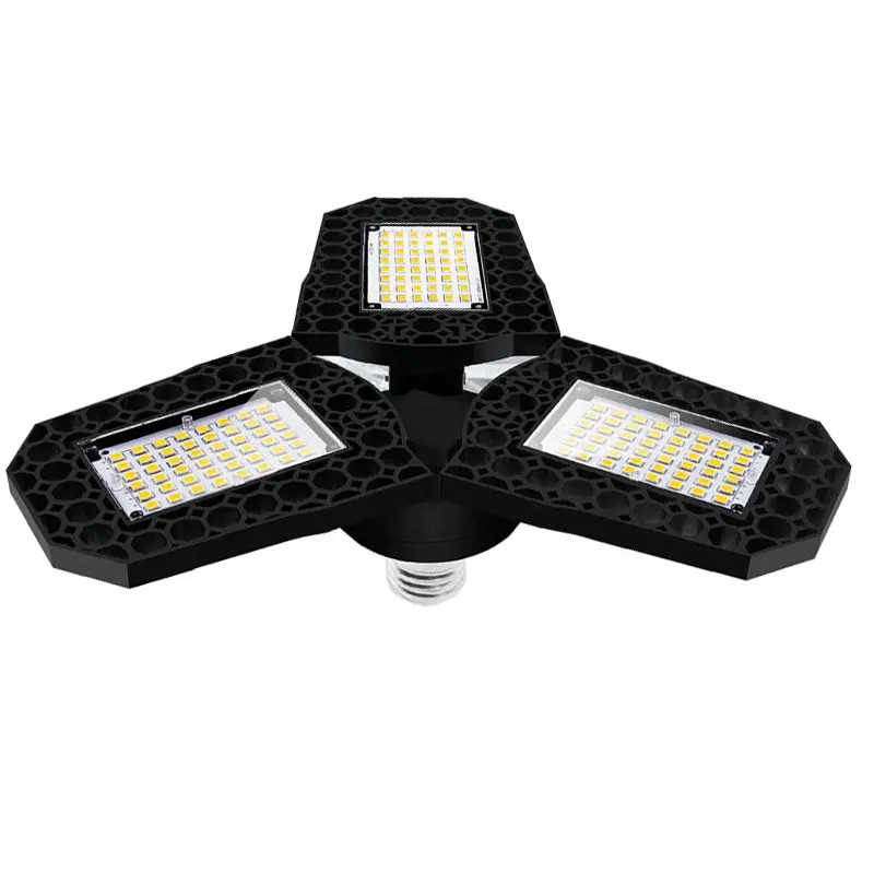 2021 New 40w 60W 80W Deformable Led Garage Gas Station Canopy Motion Activated Light With 3 Adjustable Panels