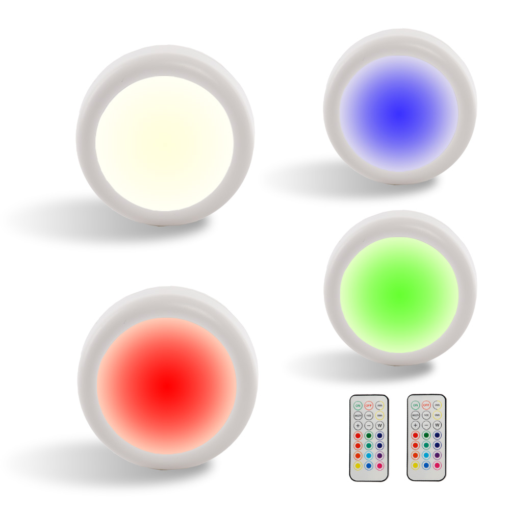 USB rechargeable LED Puck Light with charging 6 pack cabinet led light battery with remote wireless