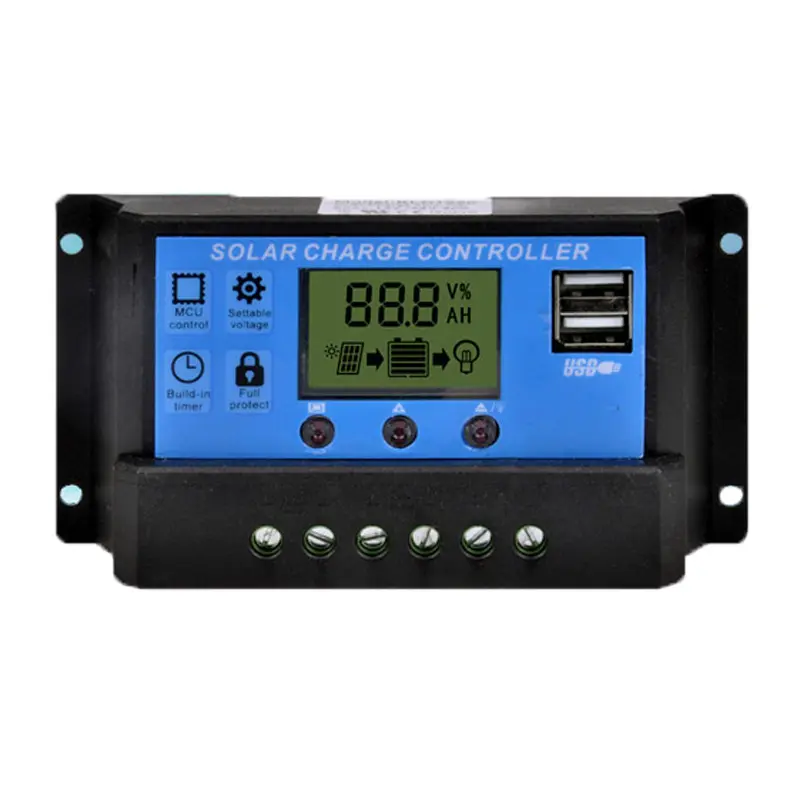 Mini PWM Auto Solar boost Panel Battery Charge Charger Controller 30A Dual USB 5V 3A 12V 24V 48V 30A