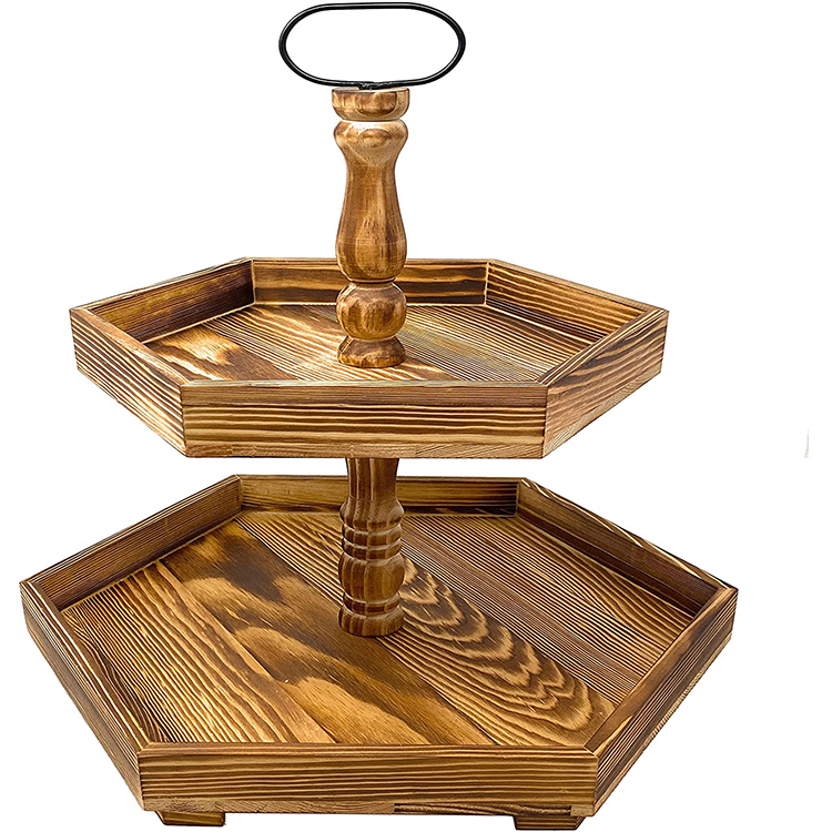 Can be customized retro rural solid wood color service wooden tray