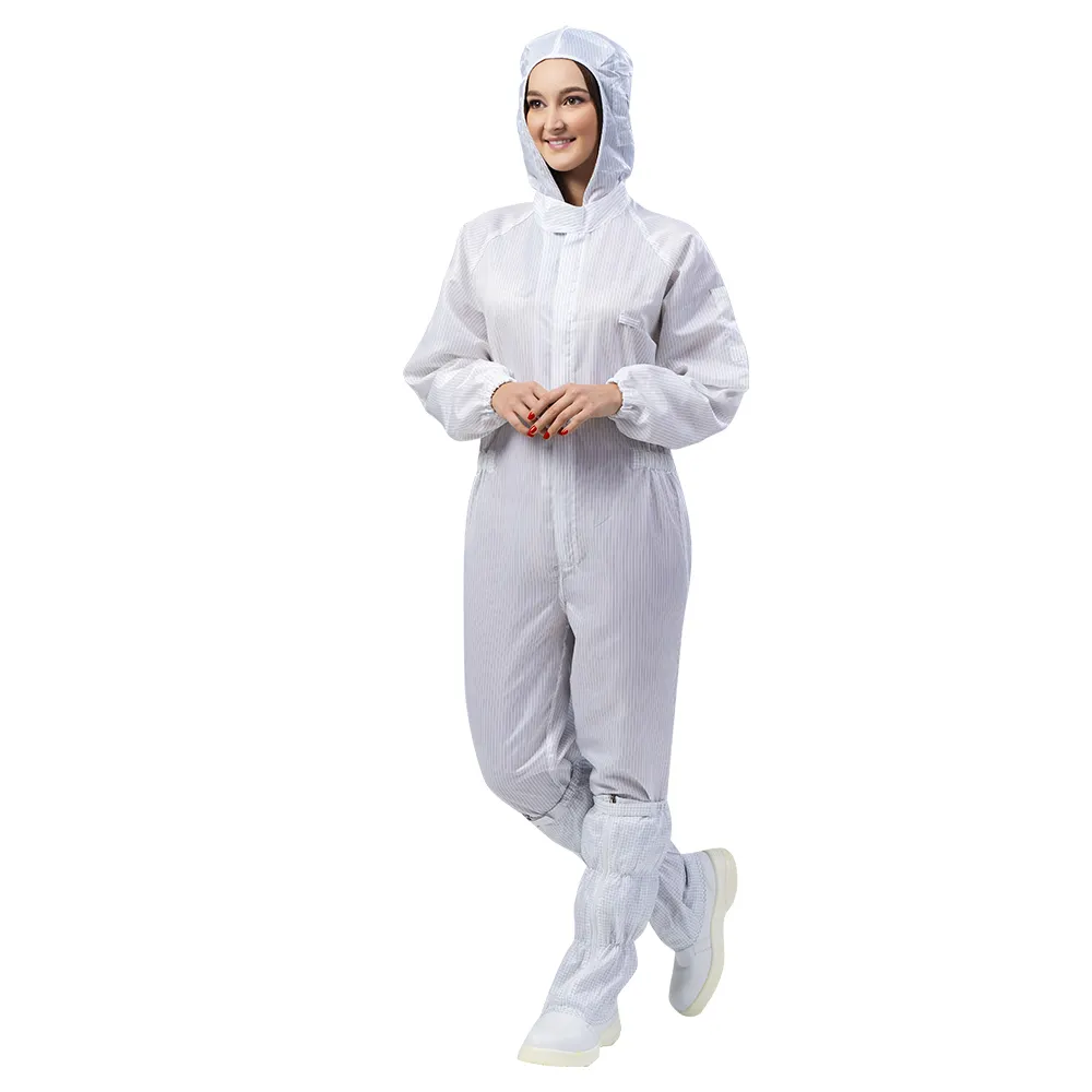 Cleanroom Industrial Food Factory Washable Anti Static Coverall Cleanroom Jumpsuit With Hood Esd Clothing Suit Anti-static Jumps