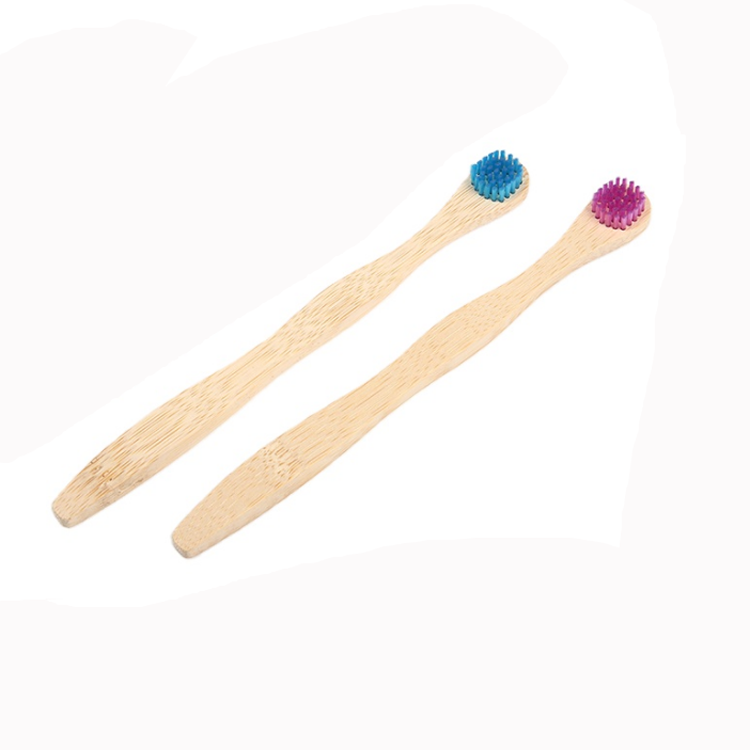 Round head individually wrapped anti slip handle bamboo tongue brush