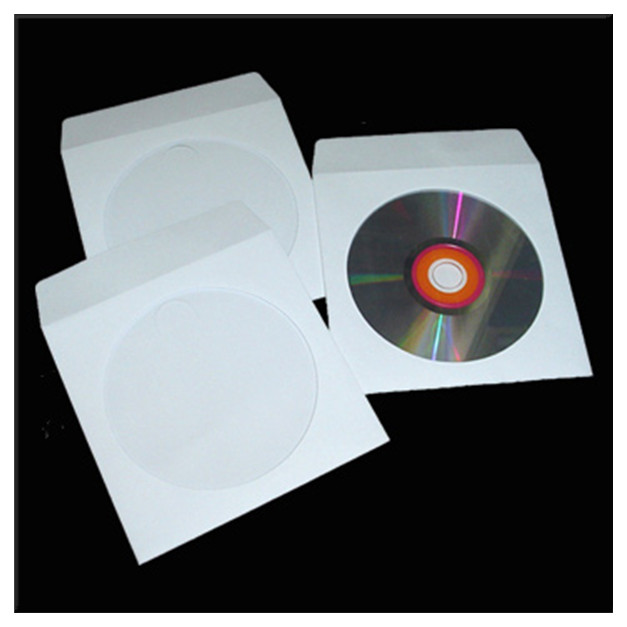 80gsm/100gsm Clear Window White Paper CD Sleeves DVD Sleeve CD Paper Sleeves