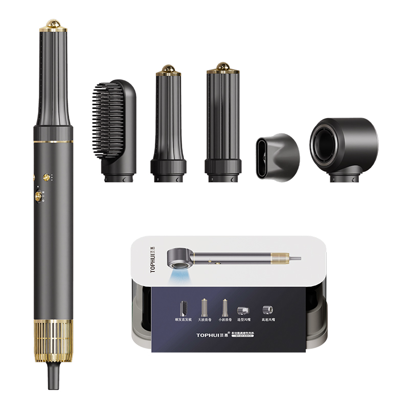 Hair Dryer Brush With 110,000 RPM High-Speed Negative Ionic Blow Dryer, Automatic Curling Iron, 6 In 1 Hot Air Styler hair dryer