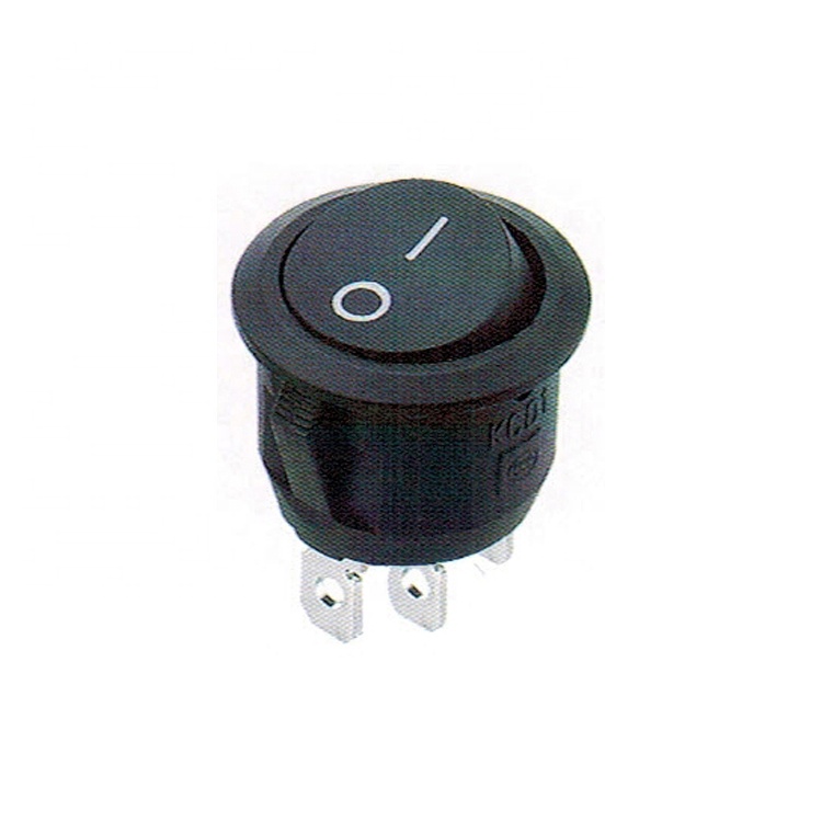 KCD1-105 SPST Круглый защелкивающийся черный ВКЛ-ВЫКЛ 2 Pin кулисный переключатель для авто лодка бытовой техники
