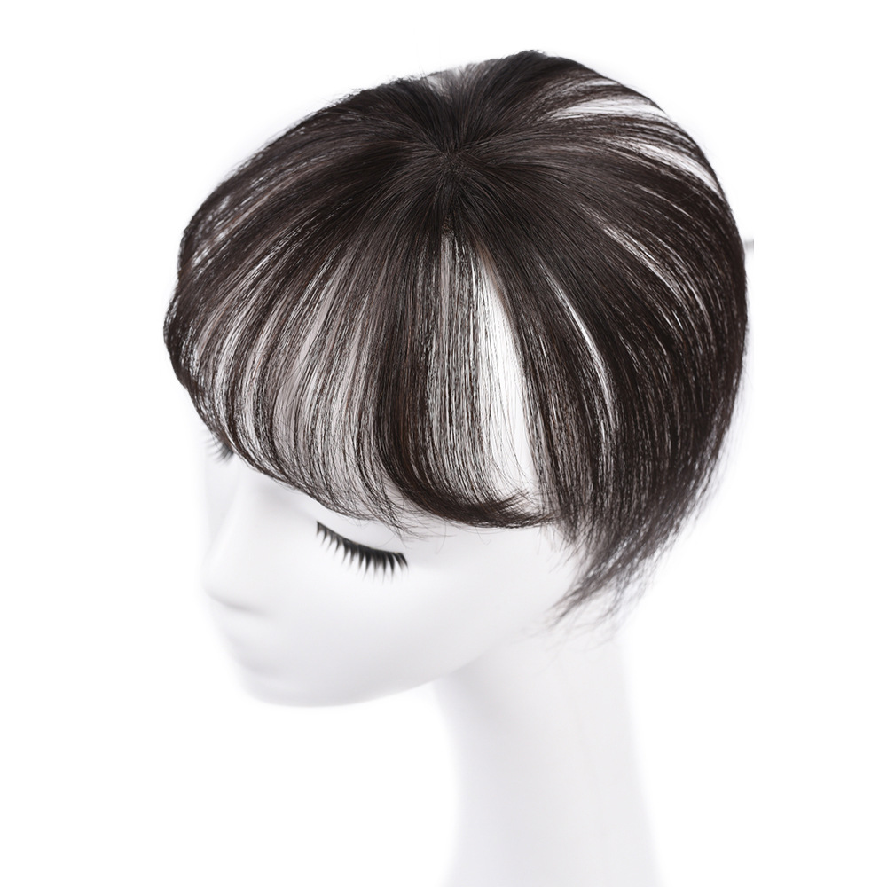 Air Bangs Patch Pad Synthetic Piece Top of head hair piece real person hair Natural Seamless Human Hair Wigs