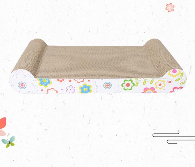 Trapezoid Pet Cat Scratch Play Pad Corrugated with Gift Catnip Toy Safe Board Mouse/ Fish Cat Scratcher Toy