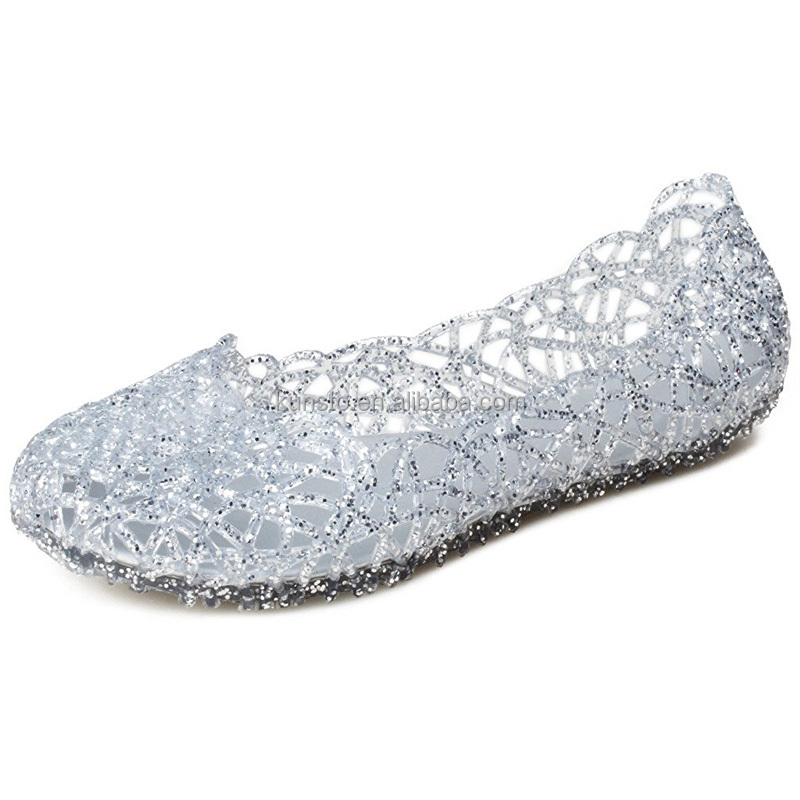 New Women's Lady Jelly Ballet Flats Shoes EUR Size 36-43 Bird Nest Design Summer Cool Sandals Hollow out Lightweight Fast Ship