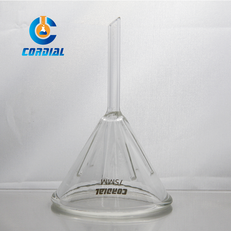 Воронка 1504YA, боросиликат, рифленая, 75 мм, кордиальная, ASTM
