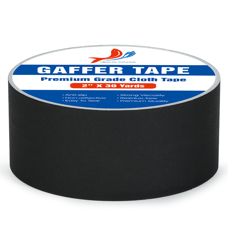 Self Adhesion Waterproof Black Cotton Cloth Gaffer Tape Warning Wholesale Matte Duct Tape Gaffer