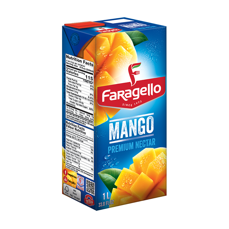 Самый популярный оптовый бренд Faragello, 1 л, стеклянный сок манго, высококачественный фруктовый сок, концентраты тропического фруктового сока