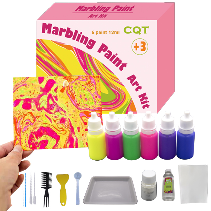 Mu marbling покраска воды мрамора картина комплект для детей
