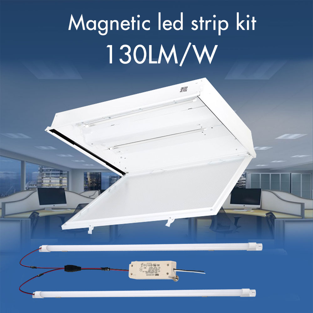 Factory sell 2 foot led magnetic strip retrofit 2ft 2 pcs strip kits 16w 4000K 5000K 0-10V dimming
