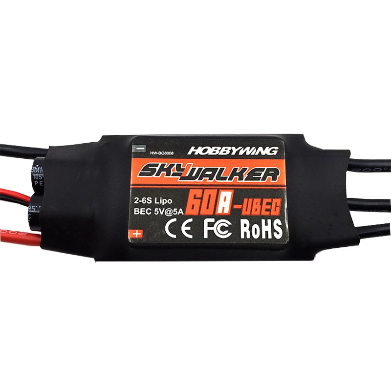 Бесщеточный контроллер Hobbywing Skywalker 12A 20A 30A 40A 50A 60A 80A ESC с UBEC для радиоуправляемых FPV квадрокоптеров самолетов вертолетов