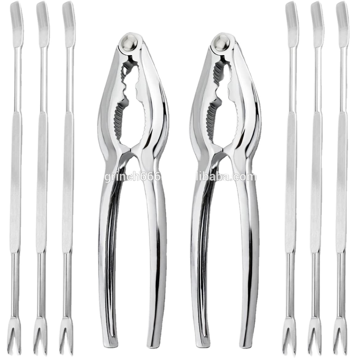 8-Piece Seafood Tool Lobster Kit Includes Lobster Crackers and Forks Set