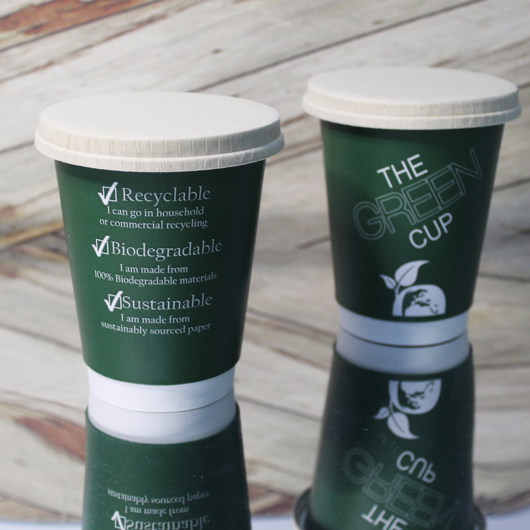 Double wall brown craft plastic free coffee paper cup