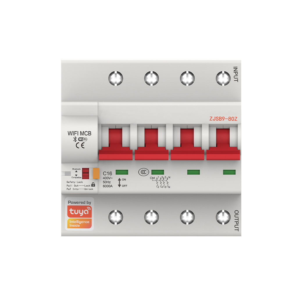 Умный выключатель Google 4P Zigbee для мониторинга энергии и измеритель энергии мини-OEM Электрический выключатель Rsl485 домашняя функция для Alexa