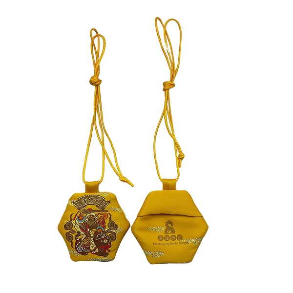 Японская вышитая подвеска Omamori на заказ, праздничный кулон счастливого благословения в сумке, амулет в виде храма, омамори для здоровья и любви