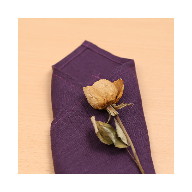 Napkin linen Decorative Paper Custom Logo Print Customized 100 linen hemstitch napkins wholesale
