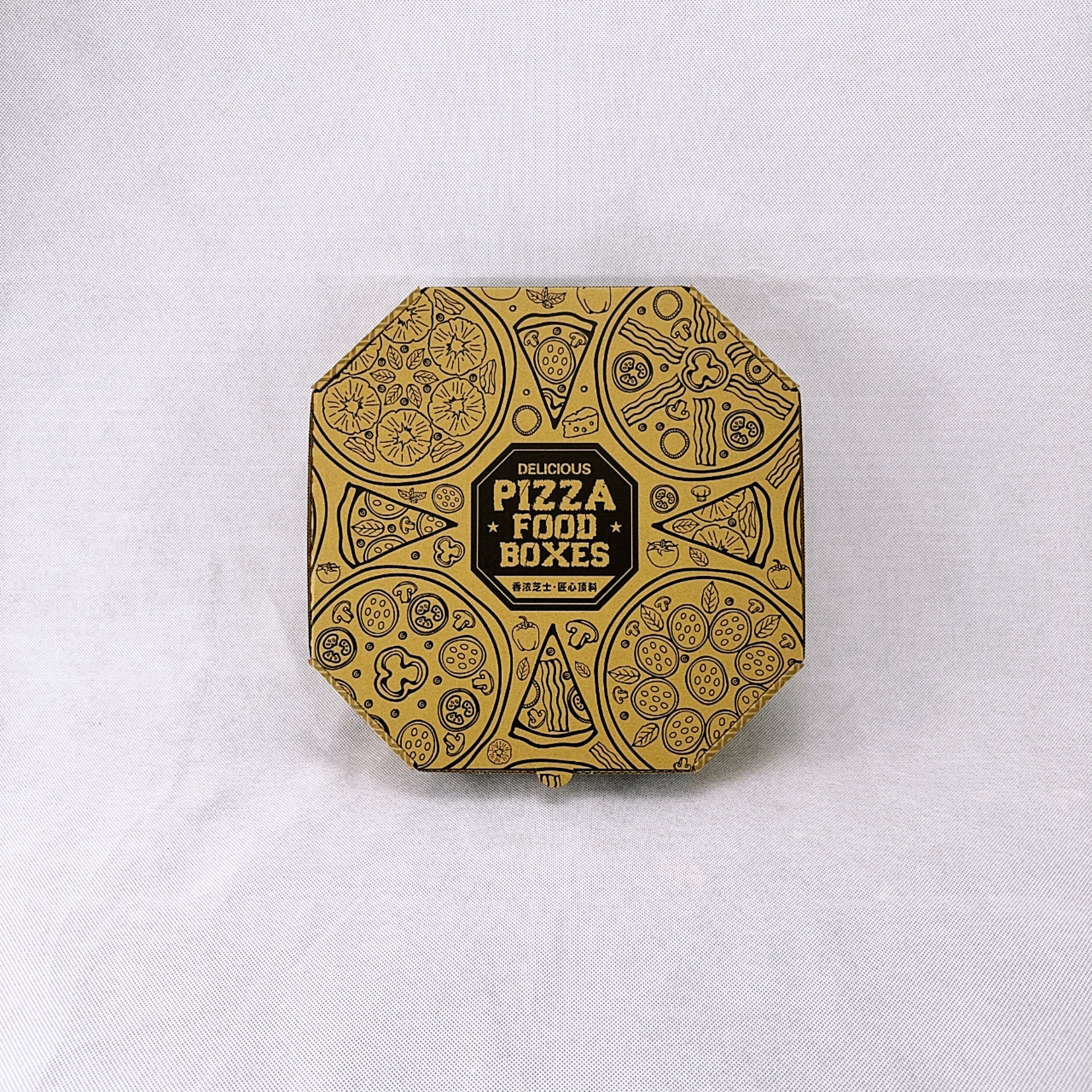 Cheap pizza box Chinese factory Corrugated pizza packaging box logo print caja de pizza box for pizzeria Manufacturer Cheapest