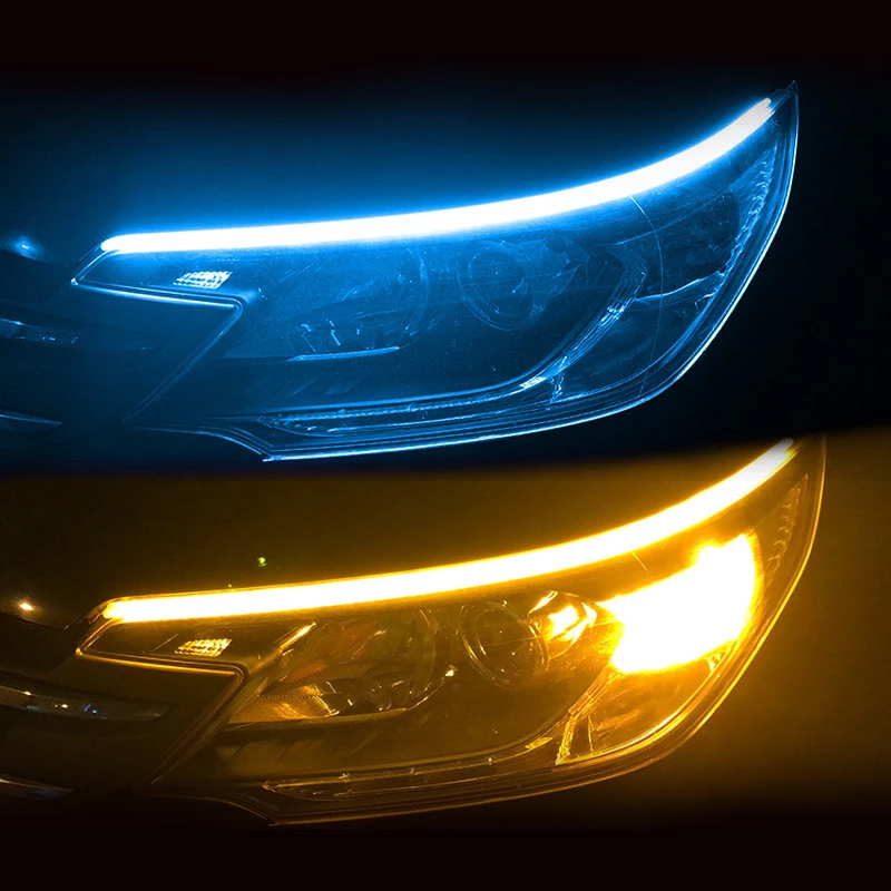 Car Strips Light Flexible Auto Headlight Surface Decorative Lamp Turn Signal Brake Flow Lights DRL Led Daytime Running Light