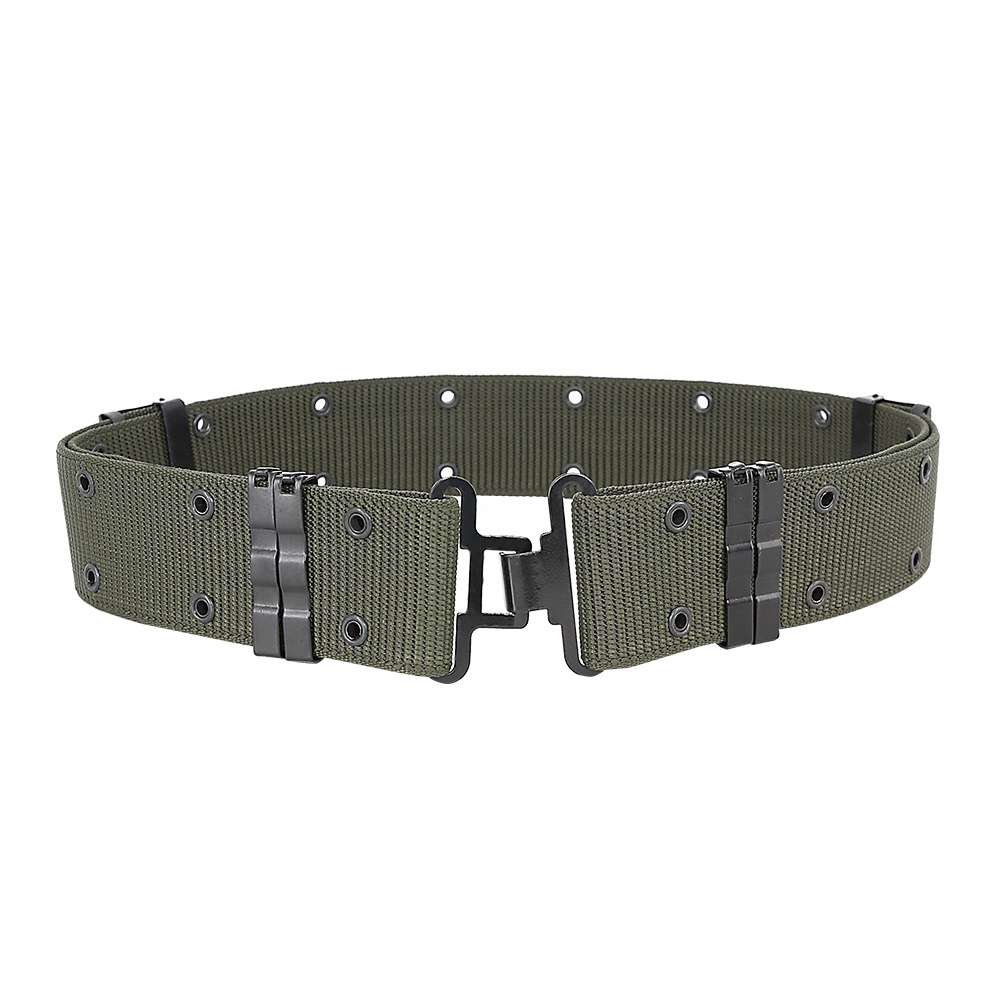 KMS Custom Wholesale Men's Breathable Nylon Polyester PP Outdoor Hunting Tactical Belt With Plastic Buckle