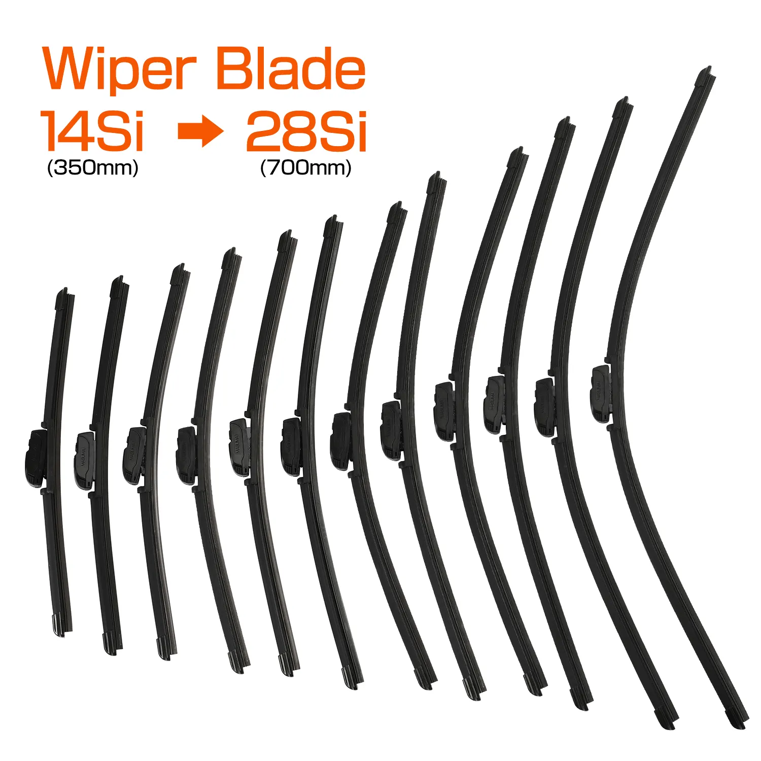 MU-024Si Universal U Hook Front Flat Wiper Natural rubber Windscreen wipers 09195371 28890-00Q1C 28890-40U11 28890-4X10A