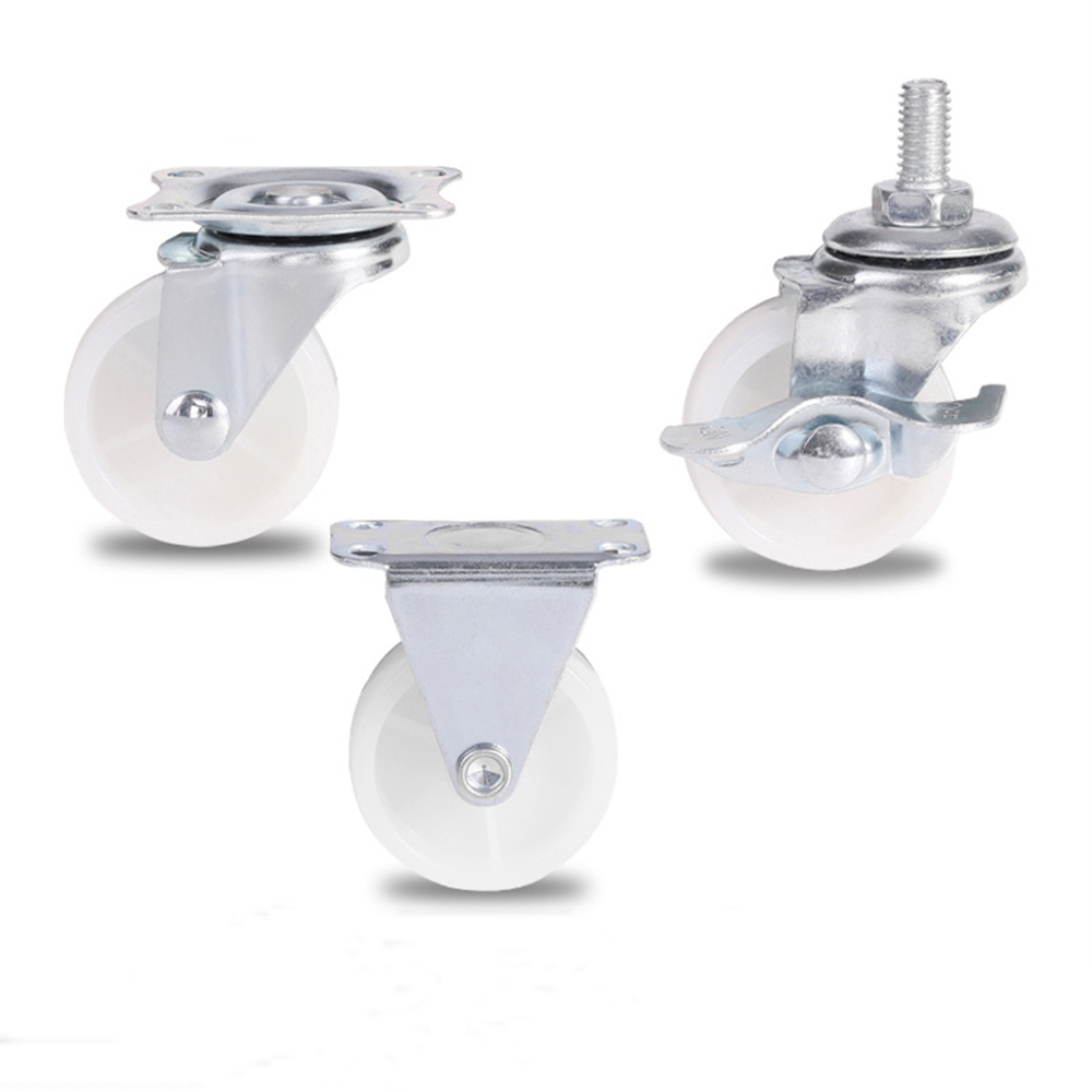 1/1.5 inches PP wheel casters swivel top plate stem castor trolley wheels with Brake zinc plated swivel casters