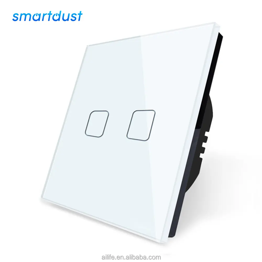 Smartdust EU UK Standard Google Home Alexa Voice Control House Light Controller Smart Home Technology Product 2 Gang WiFi Switch